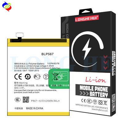 Batterie de remplacement de téléphone intelligent intégrée BLP567 pour Oppo R829T R1 R8006 R8007 R1S 3.8V 2500mAh