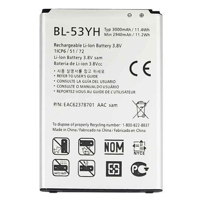 Batterie de remplacement originale BL-53YH pour LG G3 VS985 F400 A et compatibilité garantie
