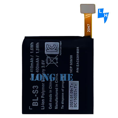 Double protection IC BL-S3 410mAh 1.6Wh batterie de montre intelligente pour LG G Watch R W110 W150