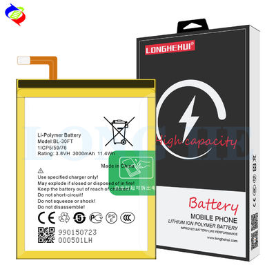 OEM/ODM 3.8V 3000mAh Batterie intégrée pour téléphone portable Tecno Phantom 5 A5 BL-30FT