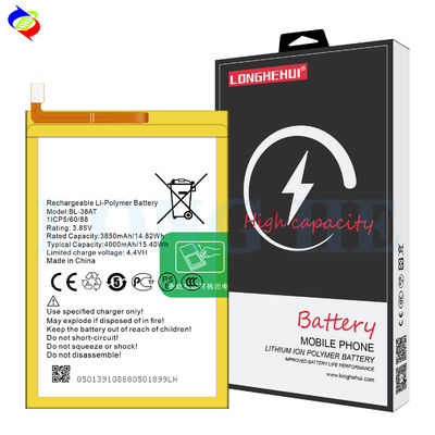 4000mAh BL-38AT BP1 B1p Batterie de téléphone portable pour Tecno POP 2 batterie électrique en jaune