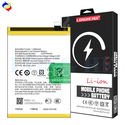 Batterie BLP851 pour OPPO A74 4G F19 A95 2020 A95 4G Reno 6 Lite CPH2365 Capacité de 5000 mAh