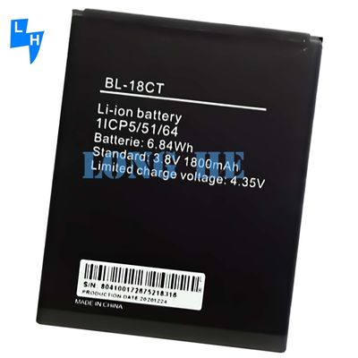 Piles rechargeables de 1800 mAh Noir BL-18CT Piles de téléphone portable pour Tecno Y3 Y4 R5
