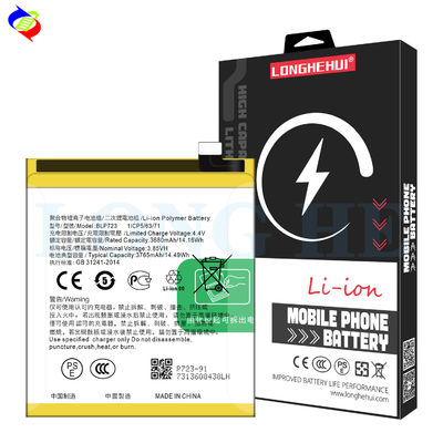 3765mAh Capacité jaune BLP723 Remplacement de la batterie pour OPPO Realme X par batterie de téléphone