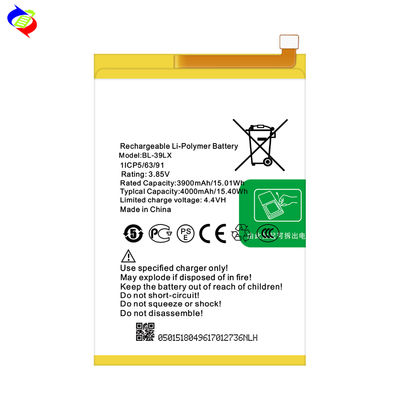 4000mAh BL-39LX X652 Batterie de téléphone portable pour Infinix S5 Batteries rechargeables blanc