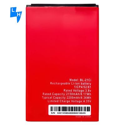 Black 2200mAh Capacité BL-21Ci OEM Batterie de téléphone portable au lithium-ion pour itel Batteries A33