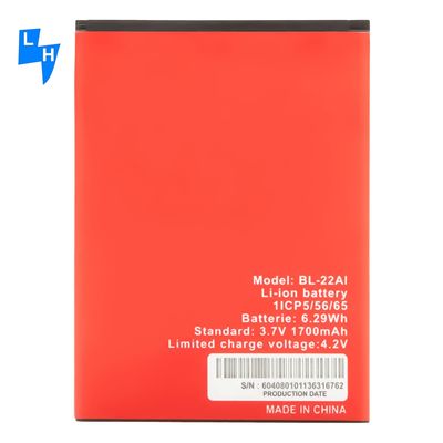 Double IC Protection BL-22AI 1700mAh OEM batterie de téléphone portable au lithium-ion pour les batteries itel