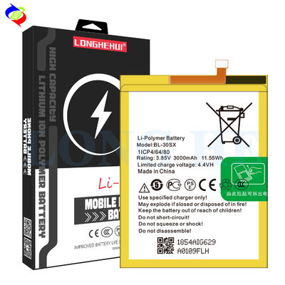 3000mah 3.85v BL-30SX Batterie rechargeable OEM/ODM pour le cycle 1