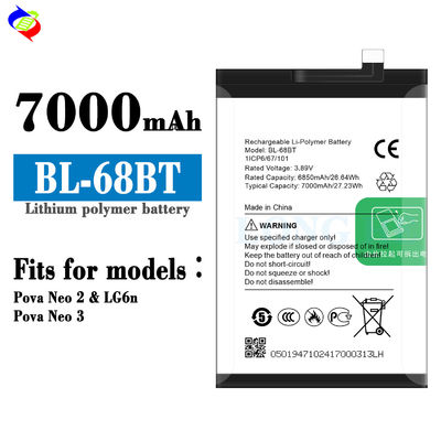 Batterie de remplacement rechargeable pour les batteries de téléphone Tecno Pova Neo2/LG6n BL-68BT 7000mAh