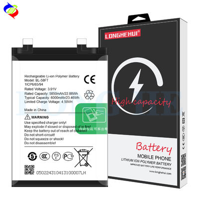 6000mAh 3,91V BL-58FT batterie au lithium polymère pour le remplacement du téléphone portable Tecno