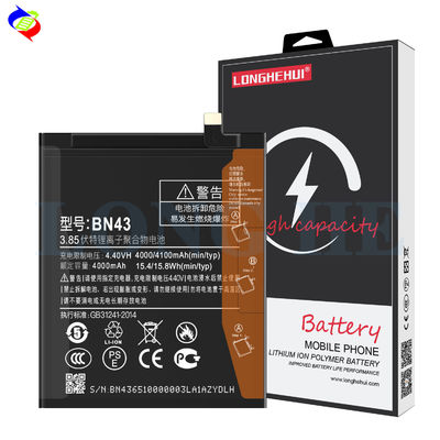 1 1 Batterie de téléphone de remplacement de capacité originale BN43 pour Xiaomi Redmi Note4X 4100mAh
