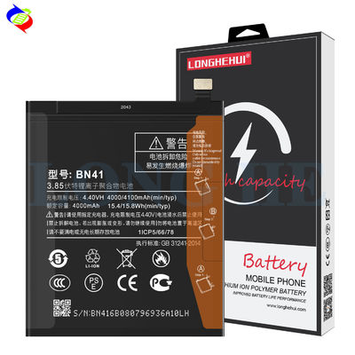 100% de capacité d'origine 4100mAh batterie de remplacement BN41 pour Xiaomi Redmi Note 4
