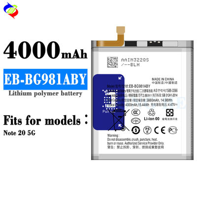 Batterie haute capacité 4000 mAh EB-BG981ABY pour téléphone portable Samsung Galaxy Note 20 5G