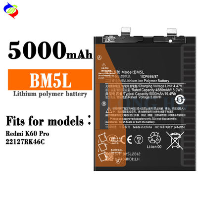 Batterie BM5L Pour Xiaomi Redmi K60 Pro 5000mAh batterie de remplacement à double protection IC