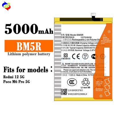 3.87V 5000mAh Batterie BM5R Pour Xiaomi Redmi 12 5G Batterie rechargeable pour téléphone portable