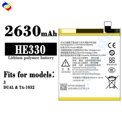 Batterie de téléphone portable HE330 Polymère Li-ion rechargeable pour Nokia 3 Dual TA-1032 2630mAh