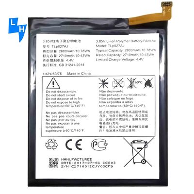 3.85V 2500Mah batterie rechargeable Pour Alcatel Tlp027Aj Téléphone Noir Haute capacité