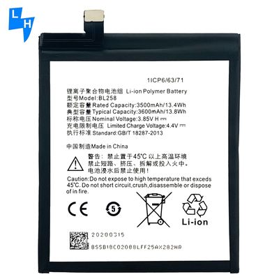 BL258 Batterie de téléphone d'origine pour les batteries de remplacement Lenovo Performance garantie