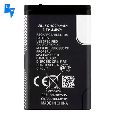 500 PCS MOQ BL-5C 1020mAh Batterie pour le Nokia C2-01 2700 classique 6030 3110C 1100 1200 1650