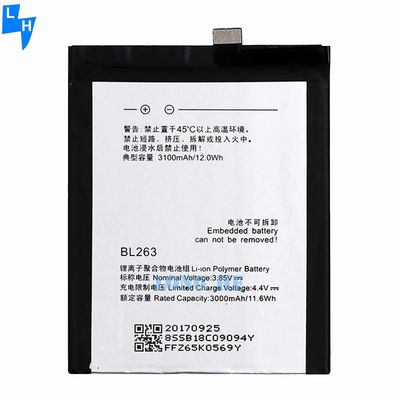 BL263 3.85V 3100mAh batterie rechargeable pour Lenovo ZUK Z2 Pro Performance garantie