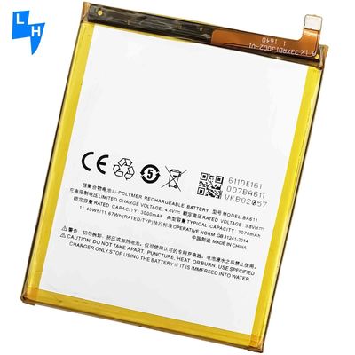 Protection double IC 3000mAh Batterie de téléphone portable au lithium haute capacité BA611 Pour Meizu