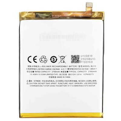 Stock 2760mAh batterie de téléphone portable Pour BU10 Meizu U10 3.85V Piles rechargeables