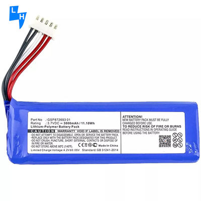 Lecteur MP3/MP4 Rechargeable GSP872693 P763098 03 Batterie de haut-parleur pour JBL Flip 3 Gris