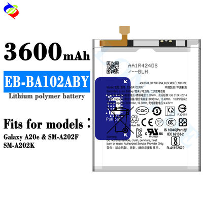 Batterie au lithium polymère de 3600 mAh EB-BA102ABY pour le téléphone Samsung Galaxy A20e SM-A202F SM-A202K