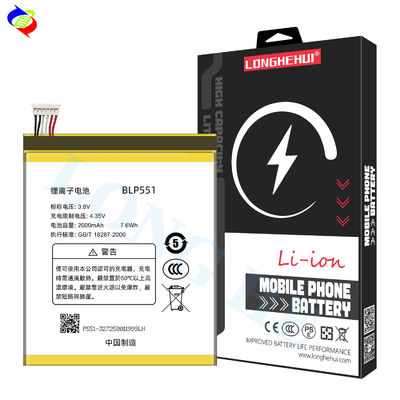 Piles au lithium-ion et au lithium-polymère BLP551 2000mAh 3.8V Pour OPPO R809T R819T R809 R819 Trouver 2 Piles de remplacement pour téléphone portable