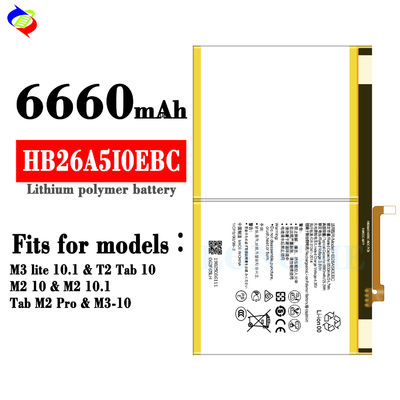 Une batterie de 6660 mAh HB26A5I0EBC MediaPad M3 Lite 10 tab pour la batterie du MediaPad T2 10.0 Pro de Huawei
